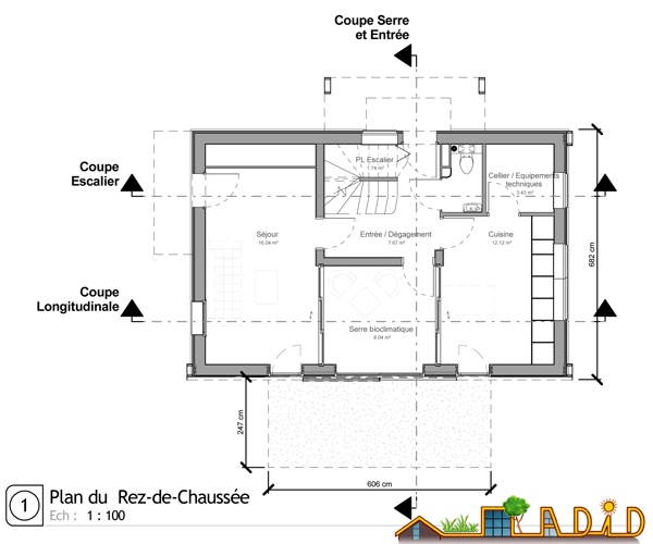 Maison 'Coeur de soleil' : Plan RdC