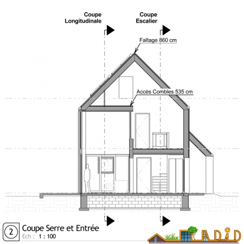 Maison 'Coeur de soleil' : Coupe Serre