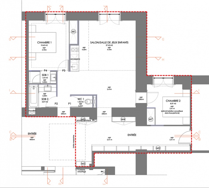 Rhabilitation d'un appartement : 3 projet rdc