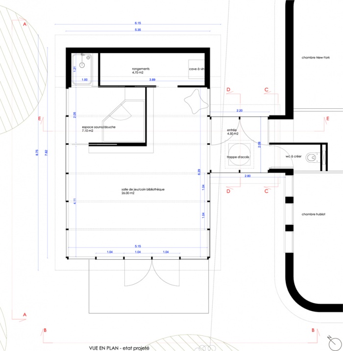 Extension en Touraine : 1 - vue en plan Montbazon