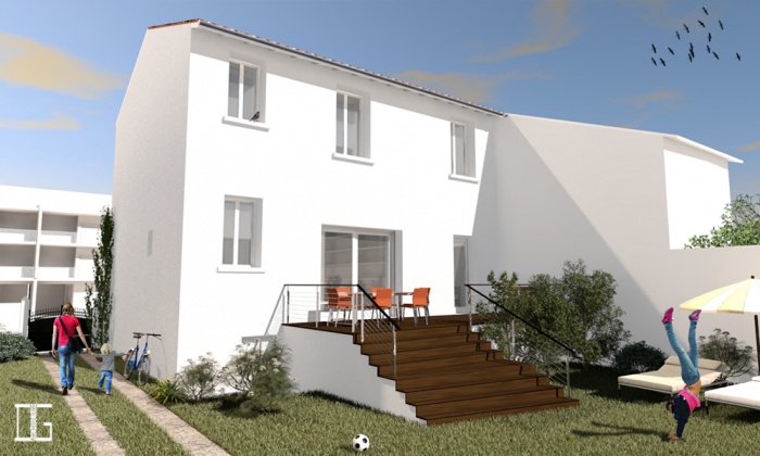 MAISON CCXCII : Perspective sur jardin